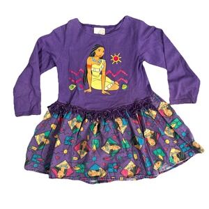 Vintage 1990s Y2K Pocahontas Disney Dress Size 6 Kids Girls Skirt Shirt Toddler